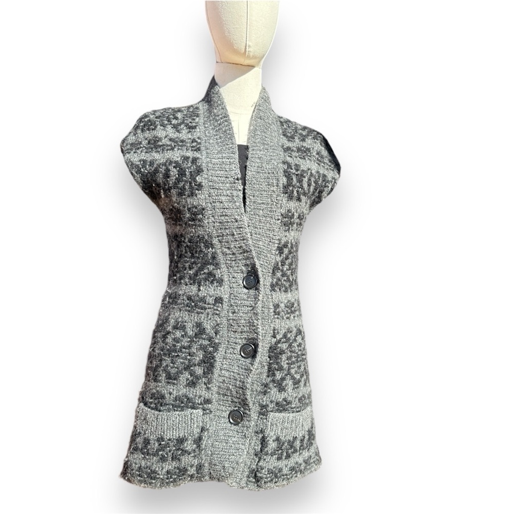 Theory sweater cardigan vest Merino Wool Alpaca sleeveless vneck Small Petite